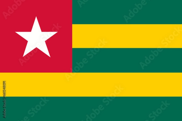 Fototapeta Flag of Togo.National symbols of Togo. Icon of Togo.