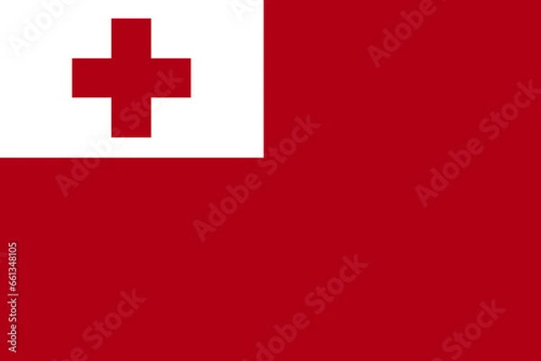 Fototapeta Flag of Tonga.National symbols of Tonga. Icon of Tonga.