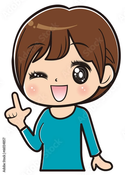 Fototapeta 人差し指を立てる女性