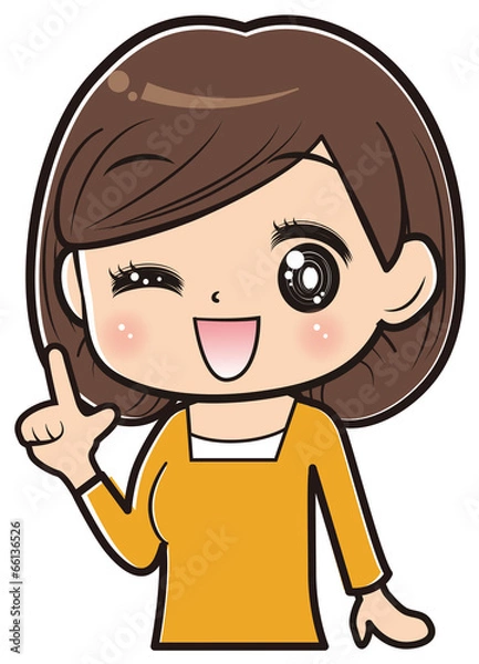 Fototapeta 人差し指を立てる女性