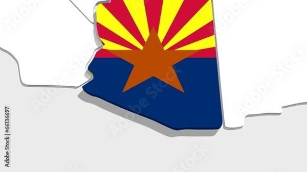 Fototapeta arizona 3d map textured by flag