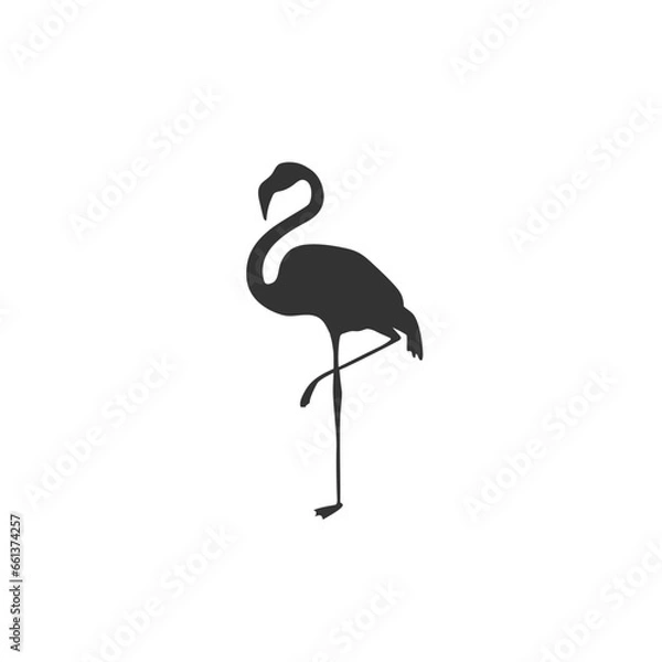 Fototapeta Flamingo bird icon in flat style, vector illustration design on white background