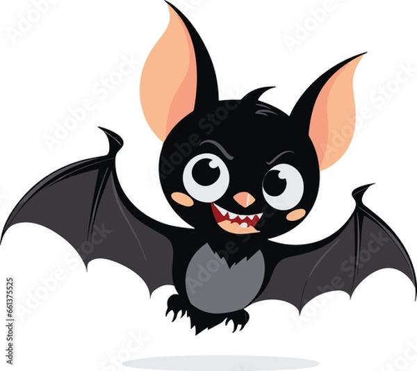 Obraz Vector illustration of a cartoon Halloween bat on a white background