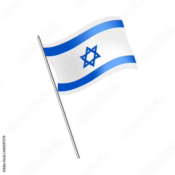Fototapeta Israel flag, national and state symbol. Israel Day. Vector illustration on isolated background.