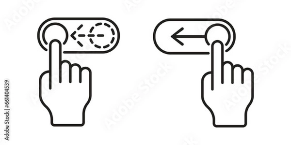 Fototapeta Toggle icon vector illustration. Swipe left on isolated background. On-off sign concept.