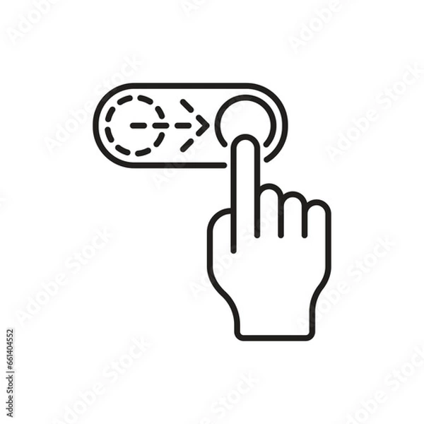 Obraz Toggle icon vector illustration. Swipe right on isolated background. On-off sign concept.
