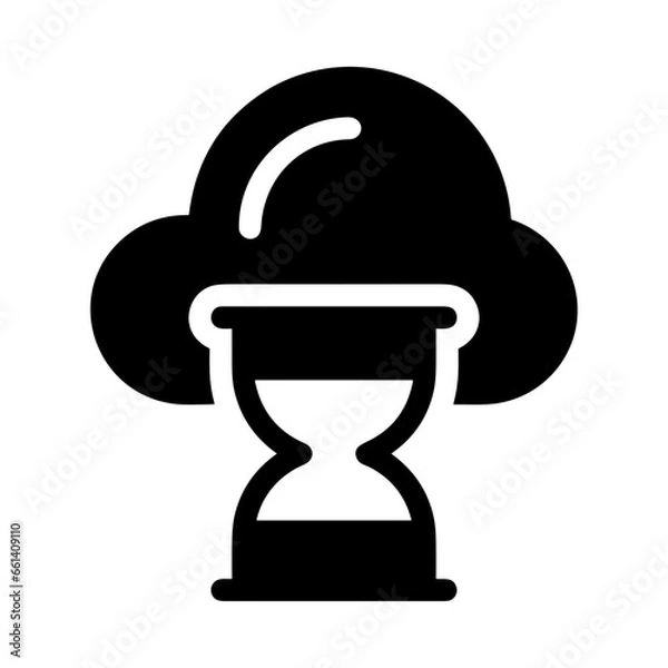 Obraz Cloud storage icon symbol vector image. Illustration of the database server hosting cloud system digital design image