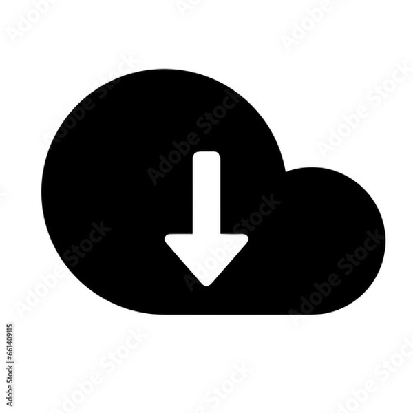 Obraz Cloud storage icon symbol vector image. Illustration of the database server hosting cloud system digital design image