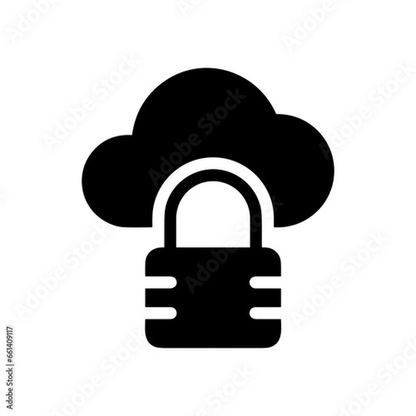 Obraz Cloud storage icon symbol vector image. Illustration of the database server hosting cloud system digital design image