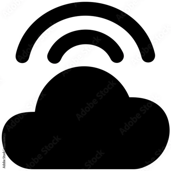 Obraz Cloud storage icon symbol vector image. Illustration of the database server hosting cloud system digital design image