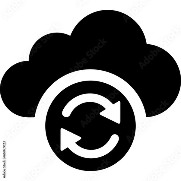 Obraz Cloud storage icon symbol vector image. Illustration of the database server hosting cloud system digital design image