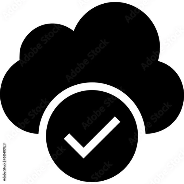 Obraz Cloud storage icon symbol vector image. Illustration of the database server hosting cloud system digital design image
