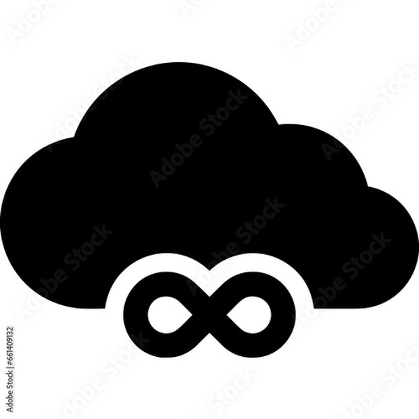 Obraz Cloud storage icon symbol vector image. Illustration of the database server hosting cloud system digital design image