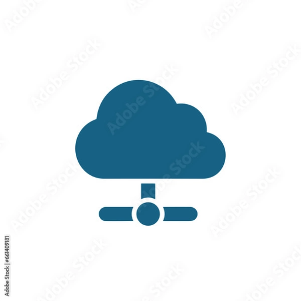 Obraz Cloud storage icon symbol vector image. Illustration of the database server hosting cloud system digital design image