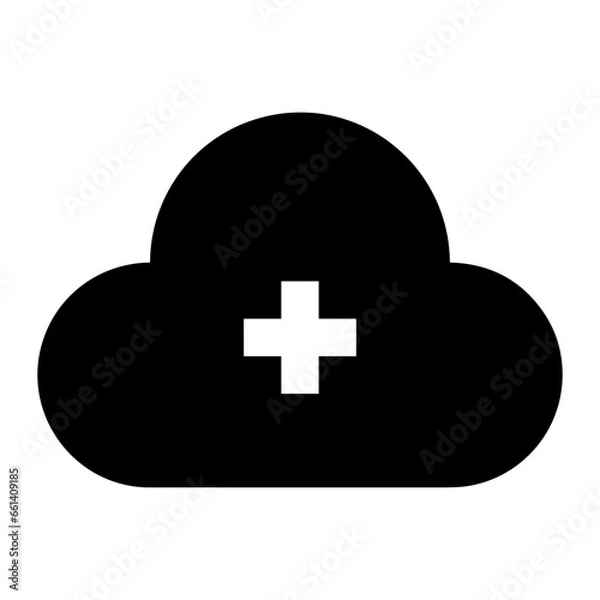 Obraz Cloud storage icon symbol vector image. Illustration of the database server hosting cloud system digital design image