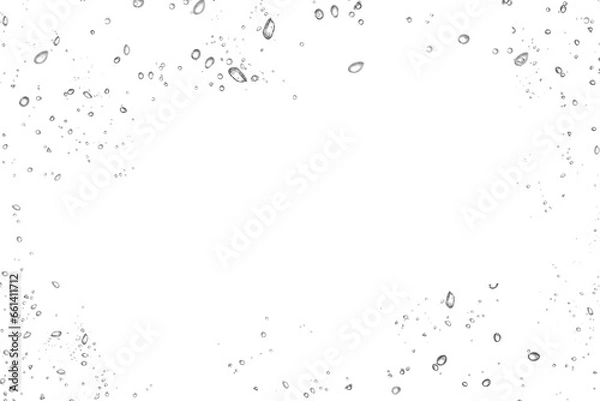 Fototapeta Wassertropfen Regentropfen regnerischer Nebel kleine Tröpfchen Tropfen auf transparentem durchsichtigem Hintergrund
