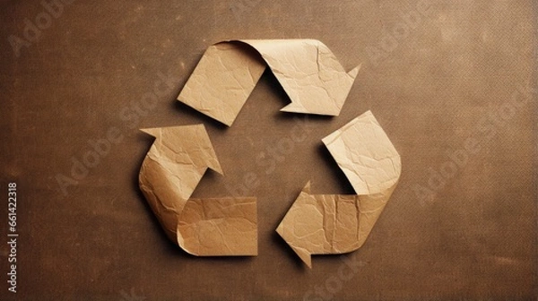 Fototapeta Recycle Logo From Recycle Paper with Clipping Path