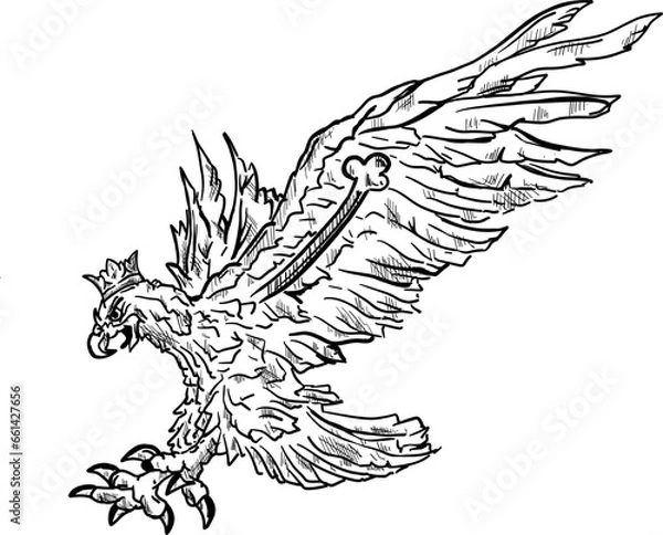 Obraz eagle with krown isolated on background