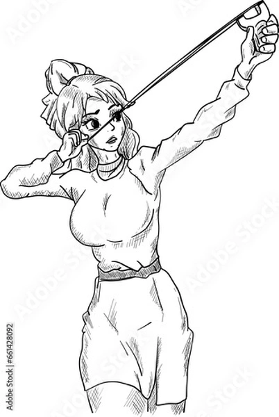 Obraz vector - slingshot and woman