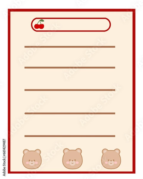 Fototapeta cherry bear cute cute