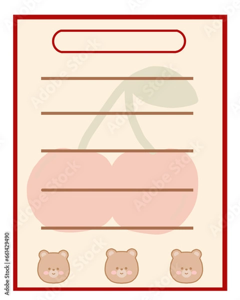 Fototapeta cherry bear cute cute