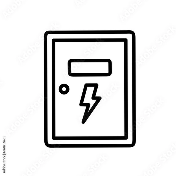 Fototapeta electrical panel box icon with line design