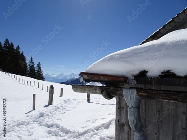 Obraz snow covered house