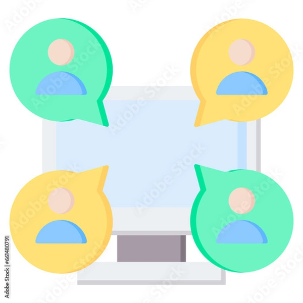 Fototapeta Virtual Forums Flat Icon