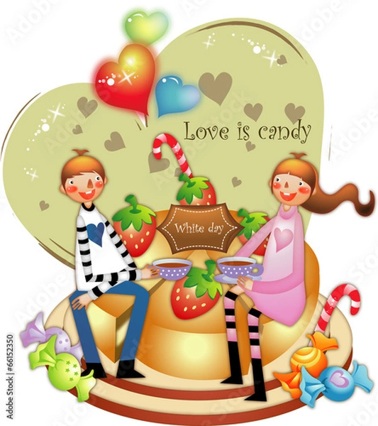 Fototapeta 화이트데이 커플