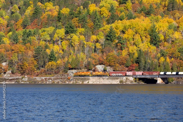 Fototapeta Train Bridge Fall Colours 5