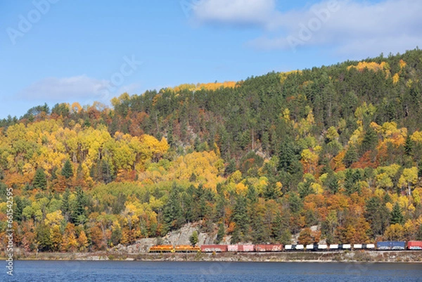 Fototapeta Train Bridge Fall Colours 10