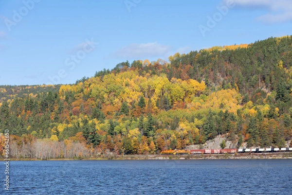 Fototapeta Train Bridge Fall Colours 11