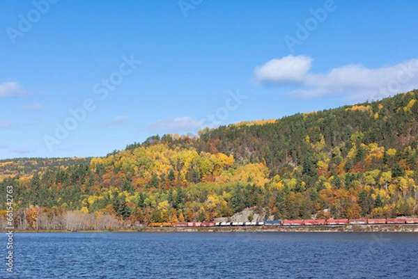 Fototapeta Train Bridge Fall Colours 12