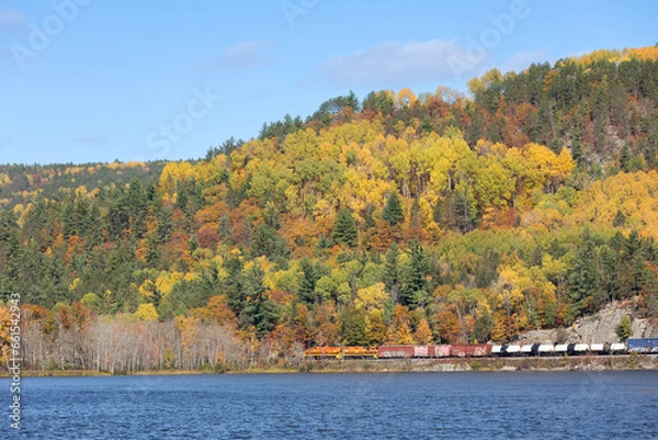 Fototapeta Train Bridge Fall Colours 14