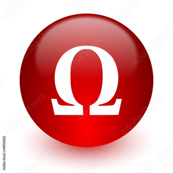 Fototapeta omega red computer icon on white background