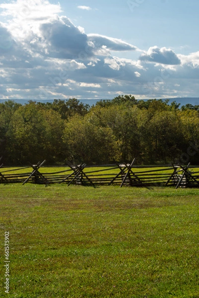 Obraz landscape with a fence