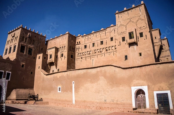 Obraz Exterior of the mud brick Kasbah of Taourirt, Ouarzazate, Morocc