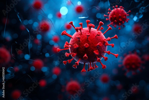 Fototapeta Korona czerwona i niebieska.