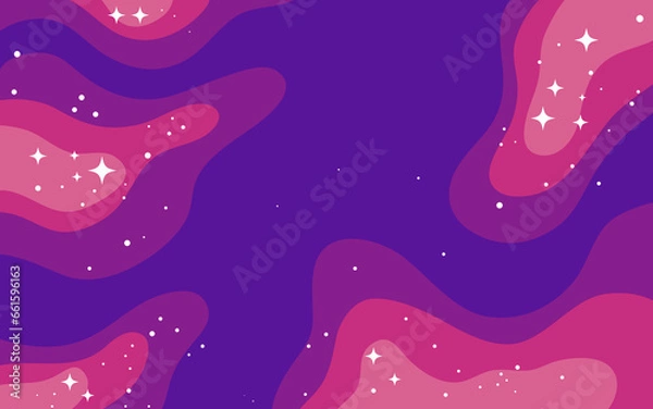 Obraz Vector space background . Cute flat style template with Stars in Outer space%09