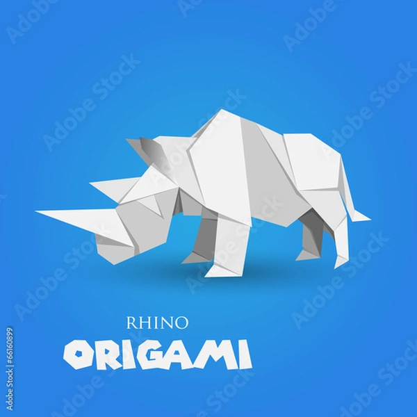 Obraz origami rhino