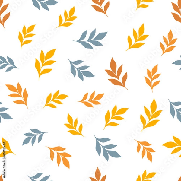 Fototapeta Seamless pattern with different leaves