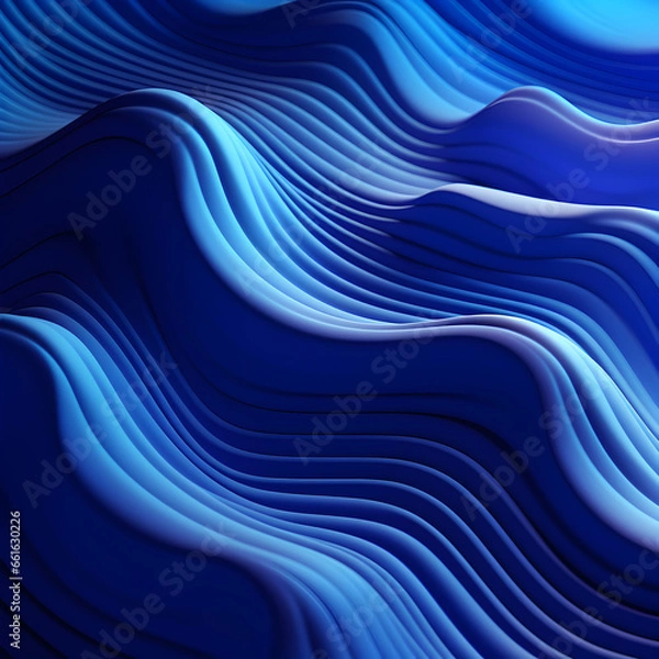Fototapeta royal Blue abstract 3d waves background