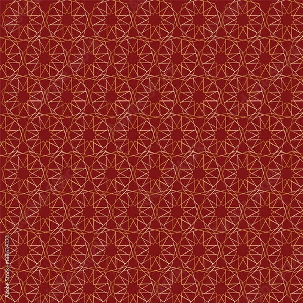 Obraz Islamic seamless pattern. Seamless pattern in authentic arabian style. Vector illustration. Repeating gold arabesque background.