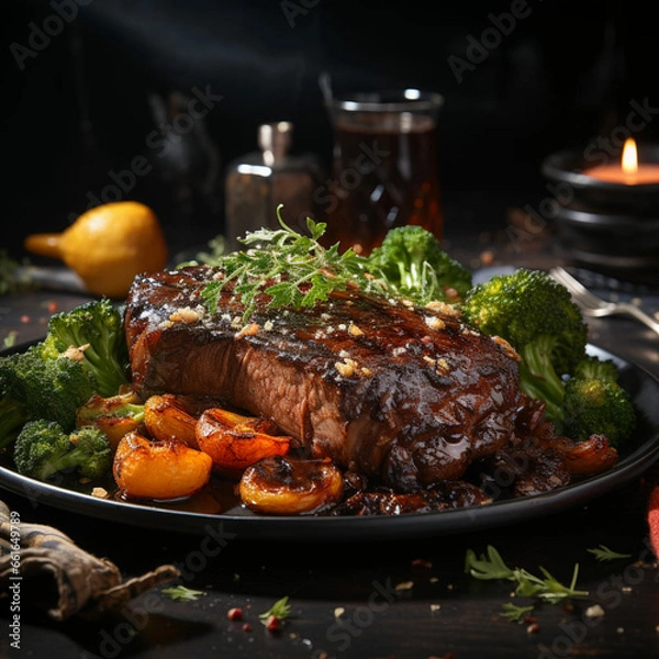 Obraz lamb chops with vegetables