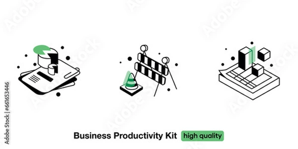 Obraz Professional Vectors Kit, Optimization, Business Growth, Analysis, Development, Efficiency, Operations Growth, Marketing and Efficient Innovation.