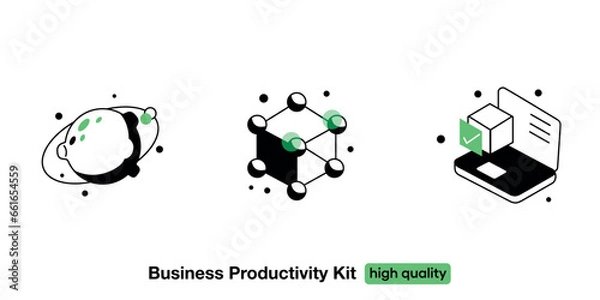 Fototapeta Professional Vectors Kit, Optimization, Business Growth, Analysis, Development, Efficiency, Operations Growth, Marketing and Efficient Innovation.
