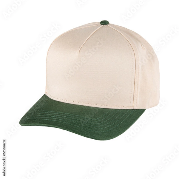Fototapeta a green and ivory blank baseball cap perfect for mock up design work