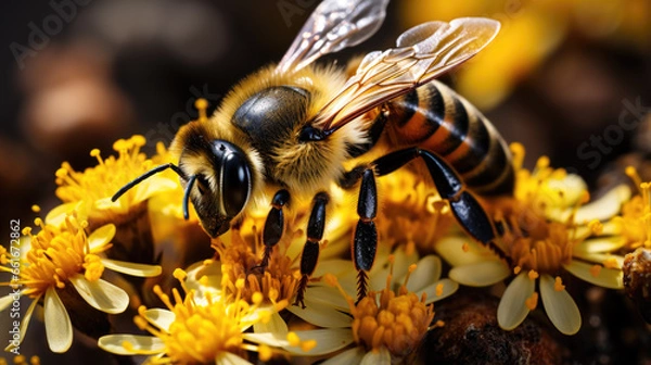 Fototapeta close up of been Pollinator Friendly Gardener 