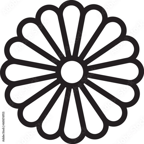 Fototapeta 菊の花　イラスト　年賀素材　和柄	