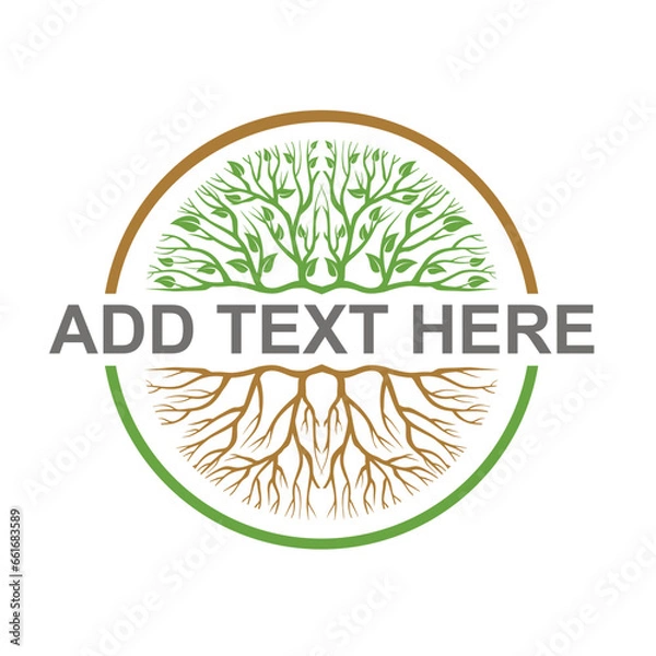 Obraz leaf and roots simple icon.